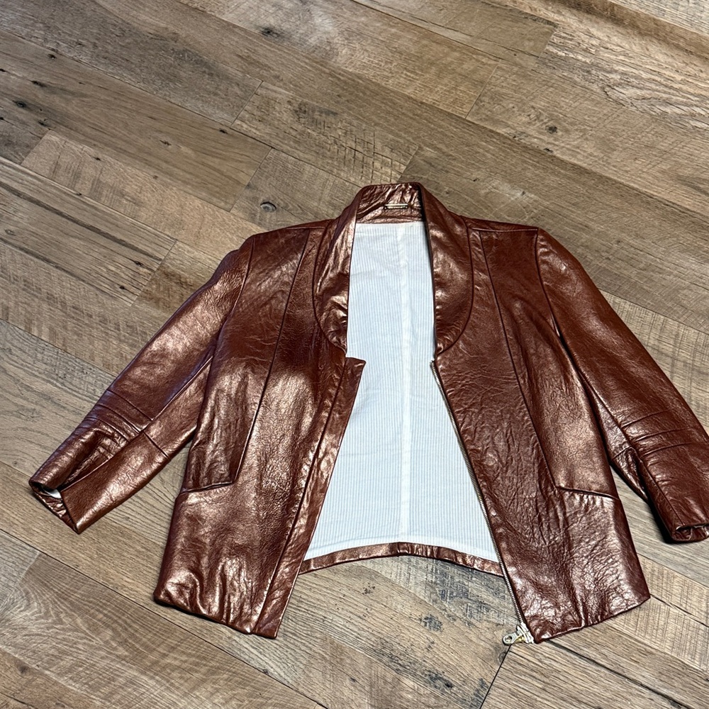 Rebecca Minkoff Metallic Copper Leather Jacket - Picture 11 of 16